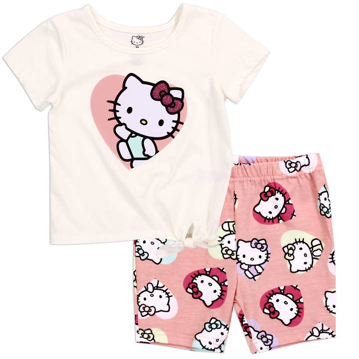 Penguin Kids Wear - Wholesale Top & Short Set - Kids - HELLO KITTY Girls 2-Piece Bike Short Set