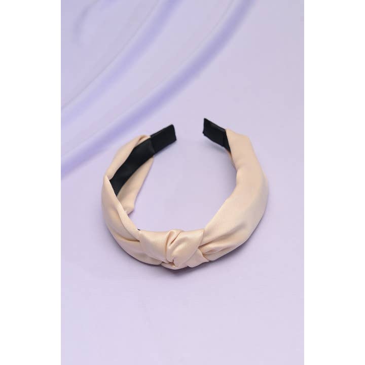 JOSSLYN by wall to wall - Wholesale Fashion Headband - Women's - WIDE KNOTTED SATIN HEADBAND | 40HB121