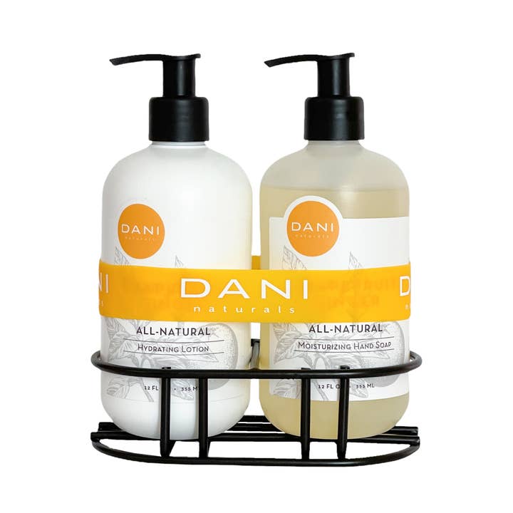 Hand Soap and Lotion Set with Caddy - Grapefruit Ginger for wholesale by DANI Naturals