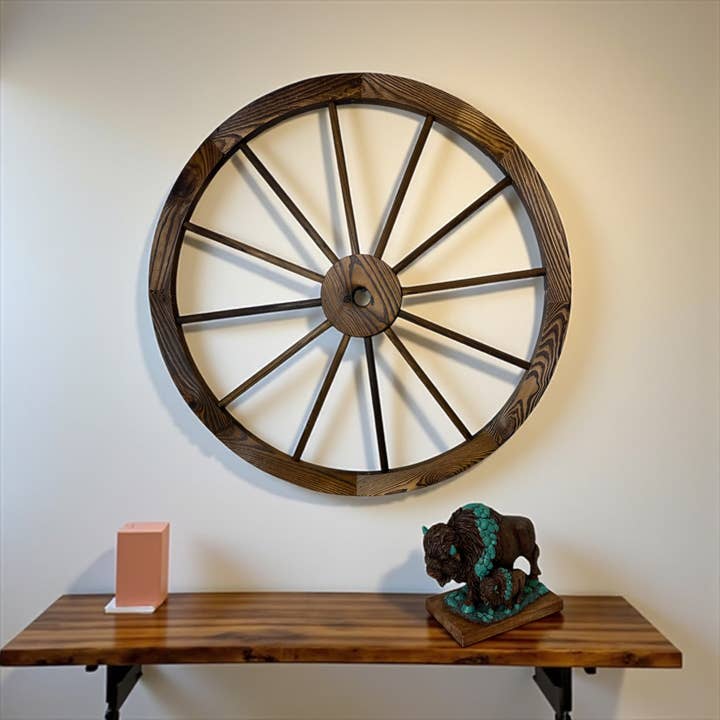 De Leon Collections - Wholesale Wall Accent - WOOD WAGON WHEEL 31.5 X 1"