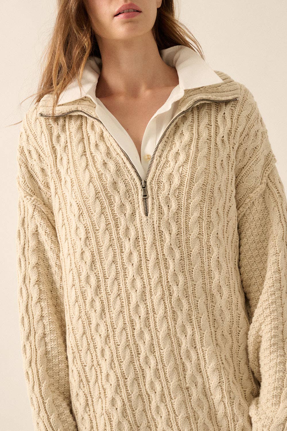 Promesa USA - Wholesale Dress - Women's - Cable-Knit Long Sleeve Mini Sweater Dress13