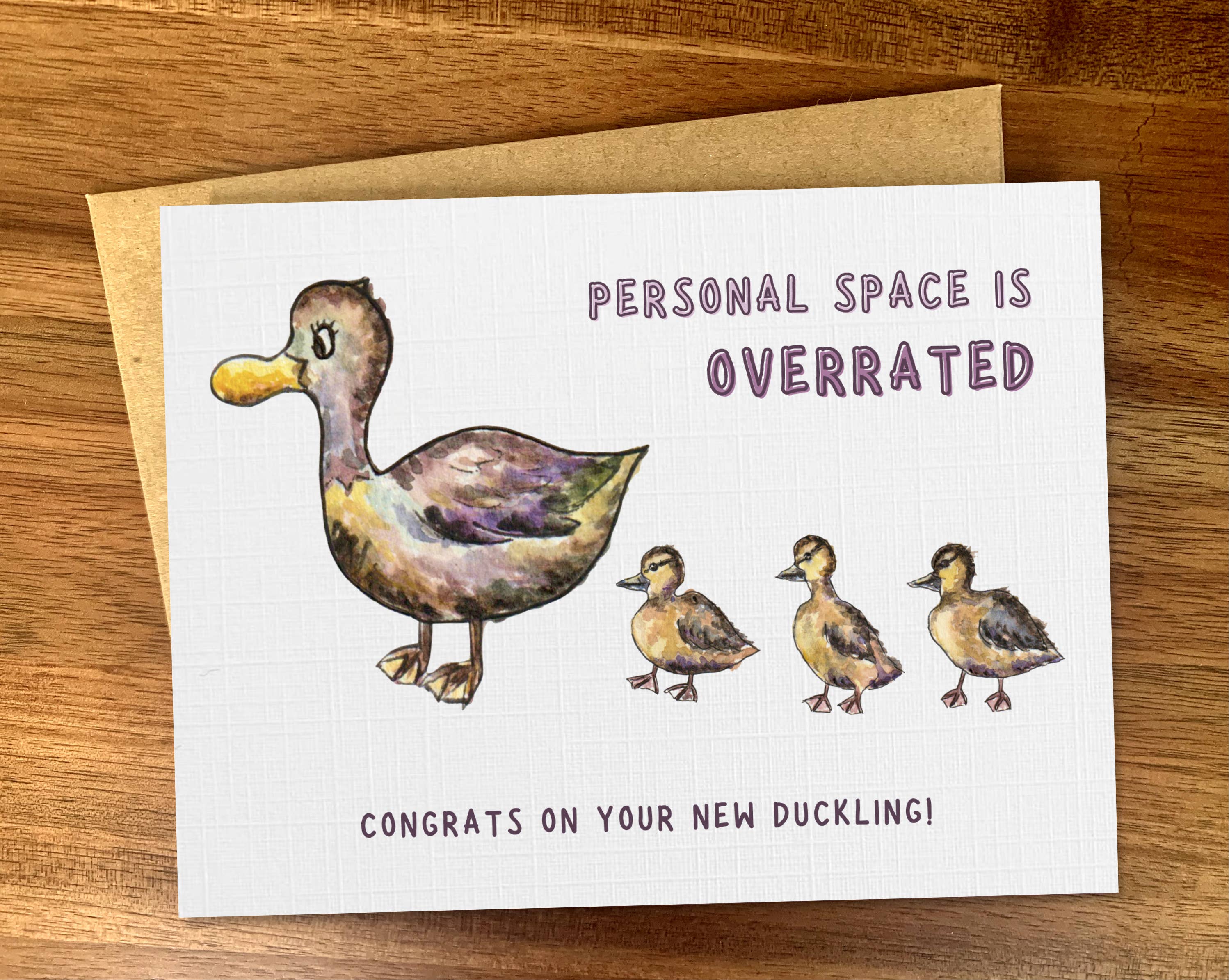 Pink Hill Press - Wholesale Baby Card - Cute ducklings baby shower card, Duck family new baby card