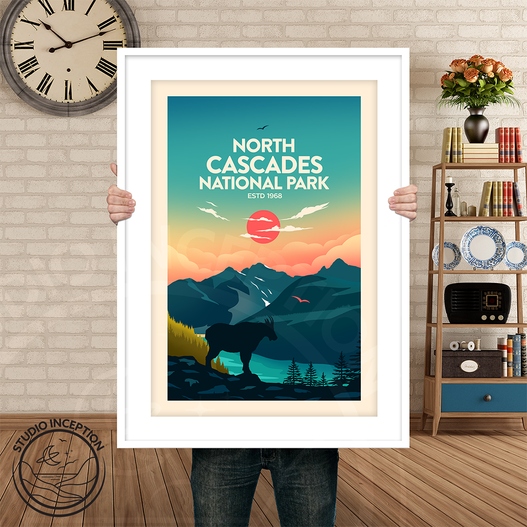 Studio Inception – wholesale Art print – North Cascades National Park Traditional Style Print5