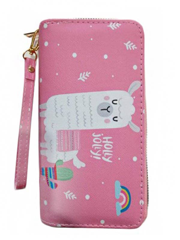 Alpaca Print Pu Leather Double Zip Wallet for wholesale by Cap Zone