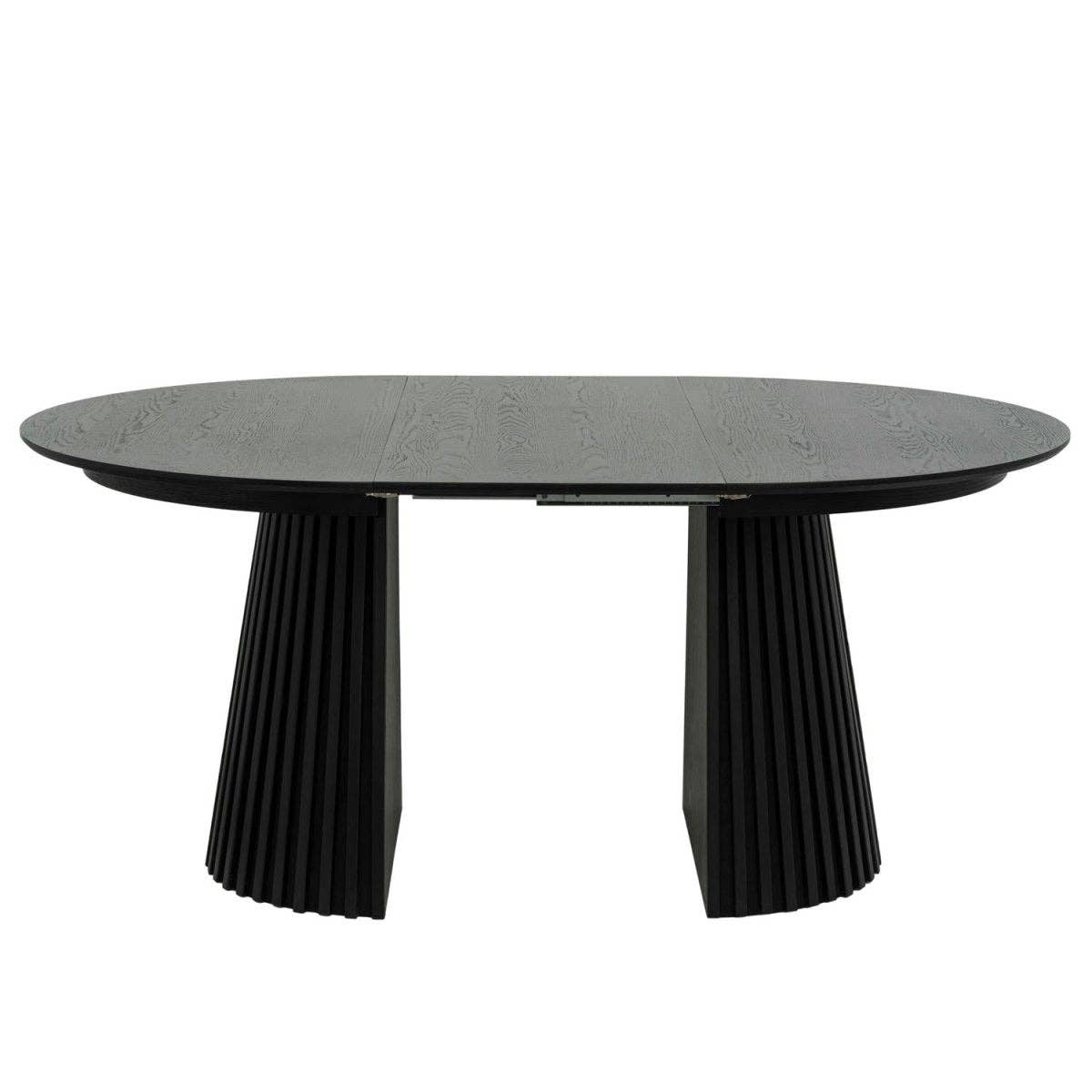Furnhouse - Venta al por mayor Mesas auxiliares - Mesa de comedor redonda extensible Svendborg ø120/220 cm - Roble negro5