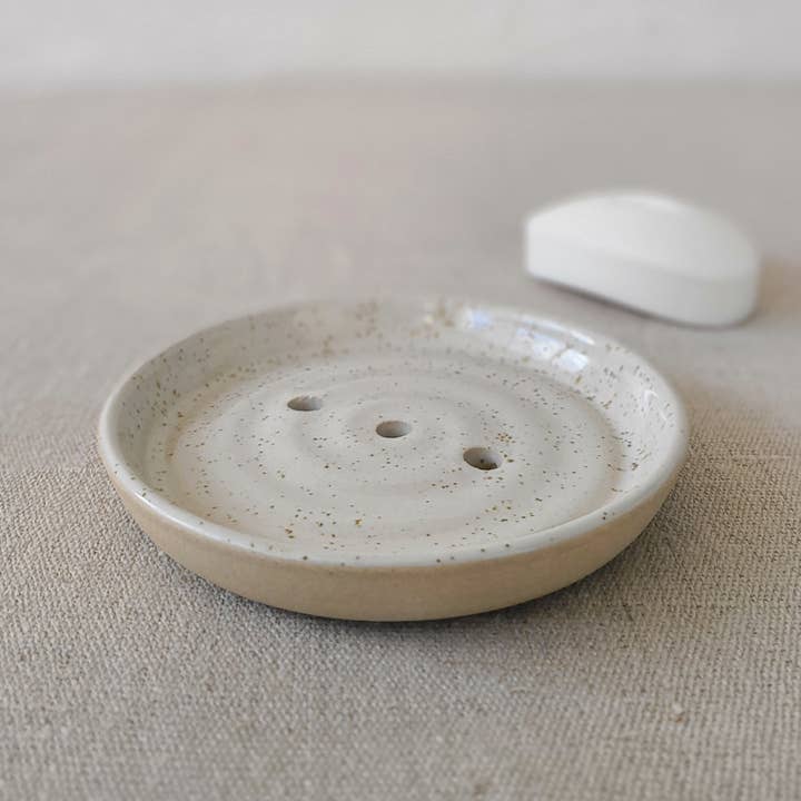 Pepper White Classic Soap Dish for wholesale by Katie L Thompson Designs