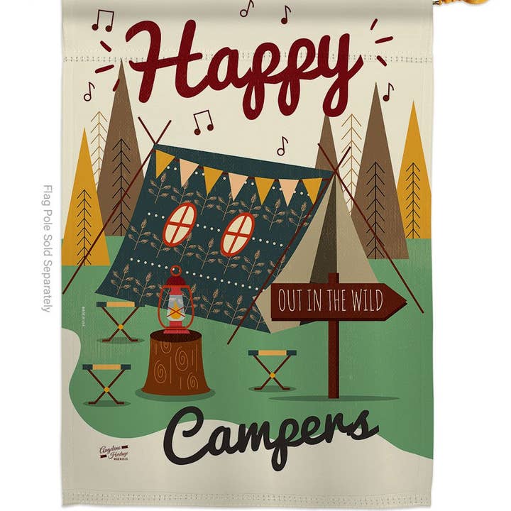 Two Group Flag Co - Wholesale Flag - Happy Campers Outdoor Camping Decor Flag