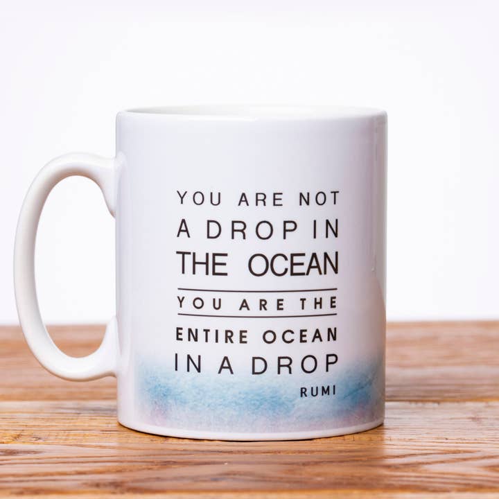 Islamic Moments – Engroshandel Kaffekrus – Dråbe i havet... Inspirerende Rumi Citat Krus - MGR 01