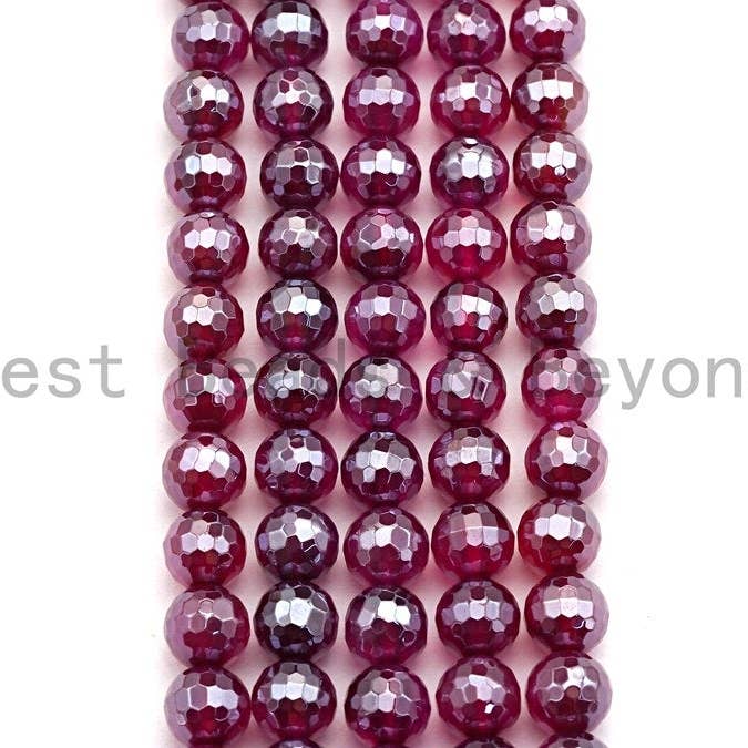 BestBeads&Beyond – wholesale Pärlor – Mystic pläterad lila agat pärlor, Naturlig lila agat pärlor, 8mm/10mm/12mm, SKU #U480