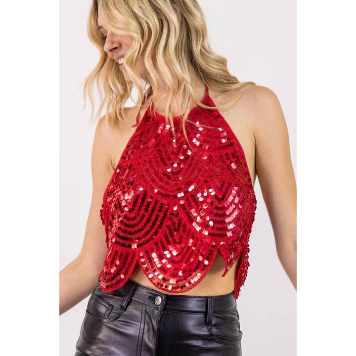 HALTER CON LENTEJUELAS VIEIRAS CROPTOP_65T5336 para venta al por mayor de Verte