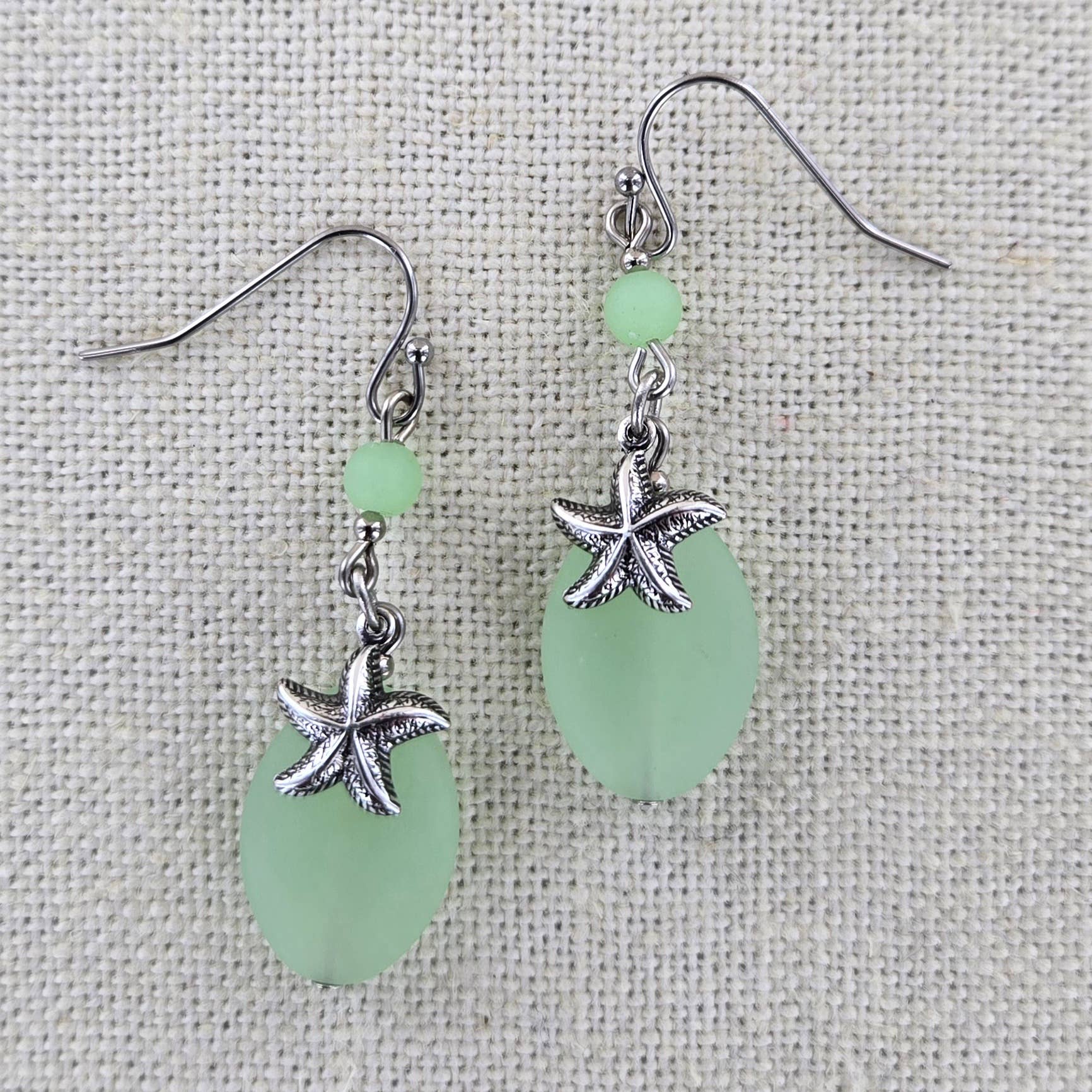 Sadie Green's Jewelry - Wholesale Dangle Earrings - Sea Glass Starfish Earring 1708-SP5