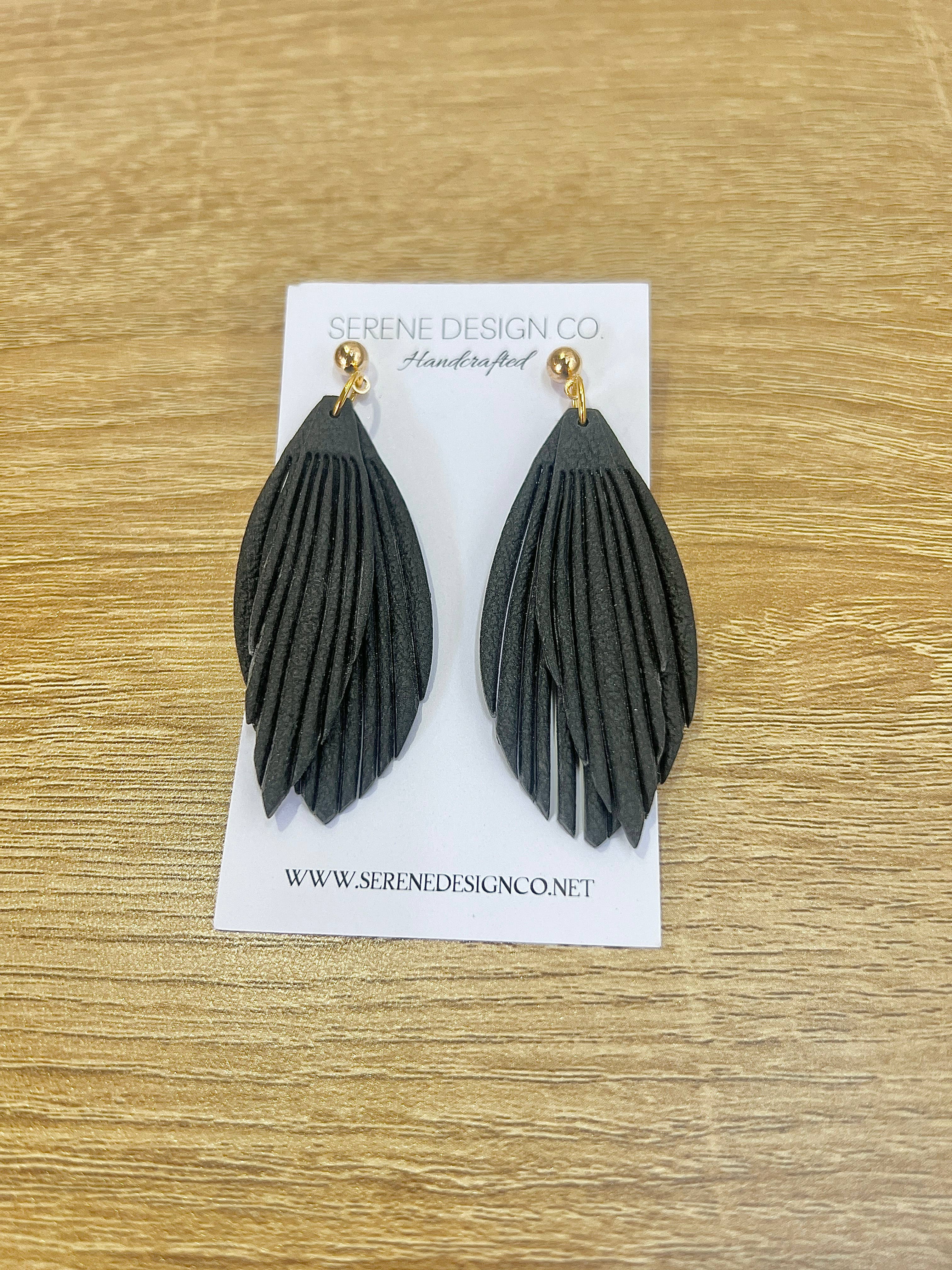 Serene Design Co. - Wholesale Dangle Earrings - Leather Dupe Fringe Statement Earrings12