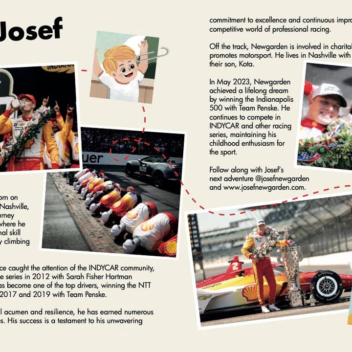 Red Racer Books - Vente Livre pour enfants de maternelle (de 3 à 5 ans) - Le grand rêve de Joseph : une histoire de l'INDY 500 - Livre pour enfants à couverture rigide17