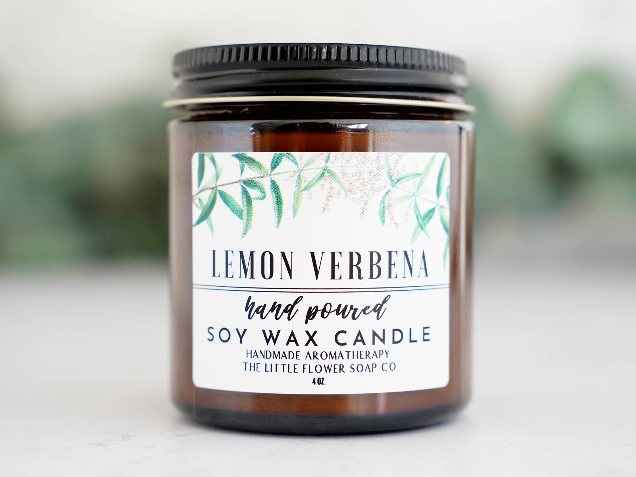 The Little Flower Soap Co - Wholesale Jar/Filled Candle - Lemon Verbena 4oz Soy Candle2