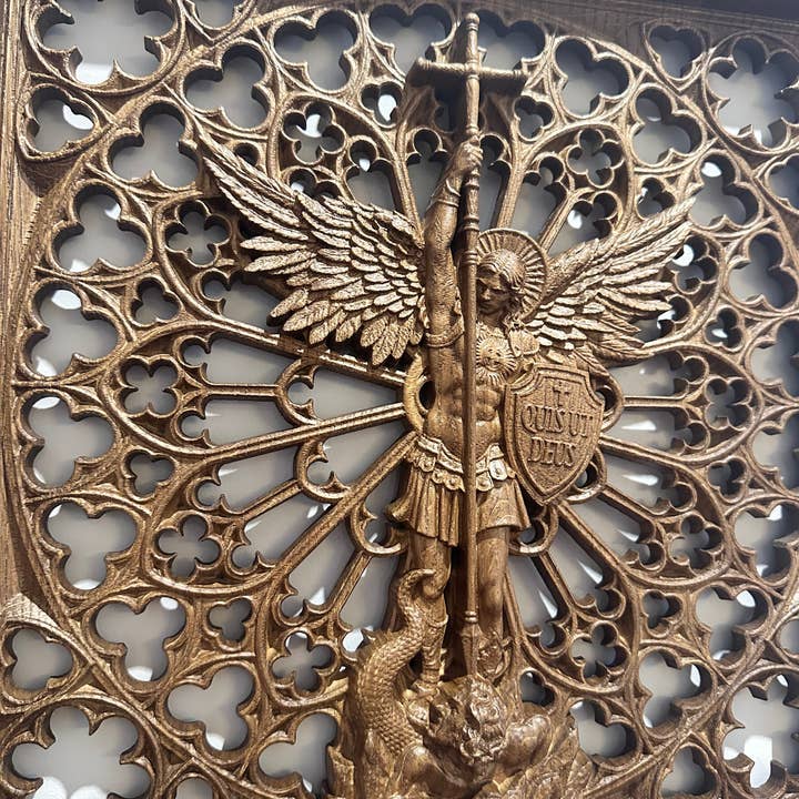 KozakWorkshop – Engroshandel 3D-vægkunst – Ærkeenglen Michael kristen håndlavet dekoration personlig gave13