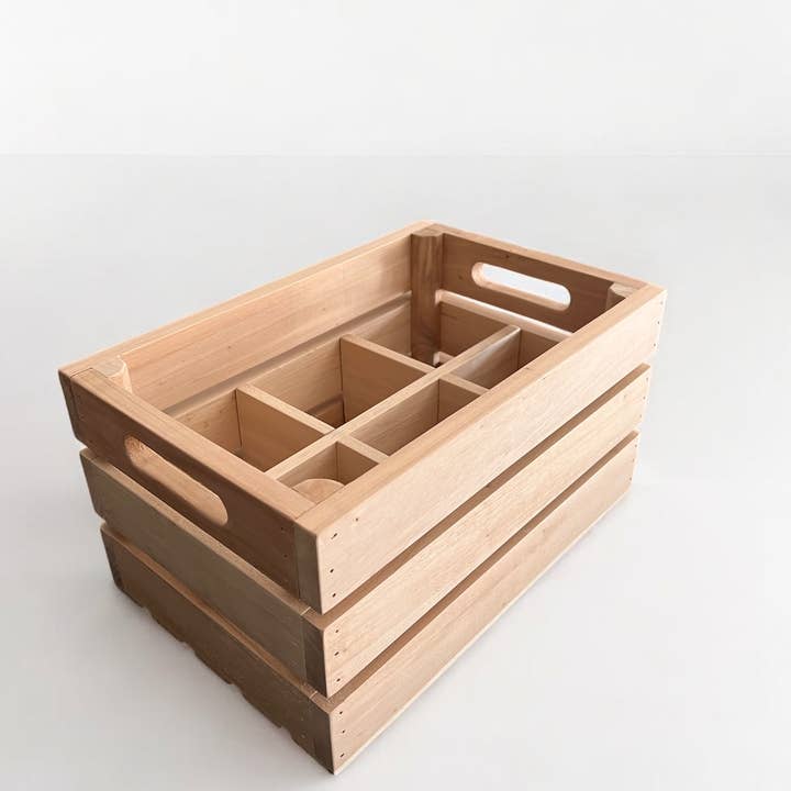 Wooden box with removable divider – Fair trade craftsmanship for wholesale by SITAPHY