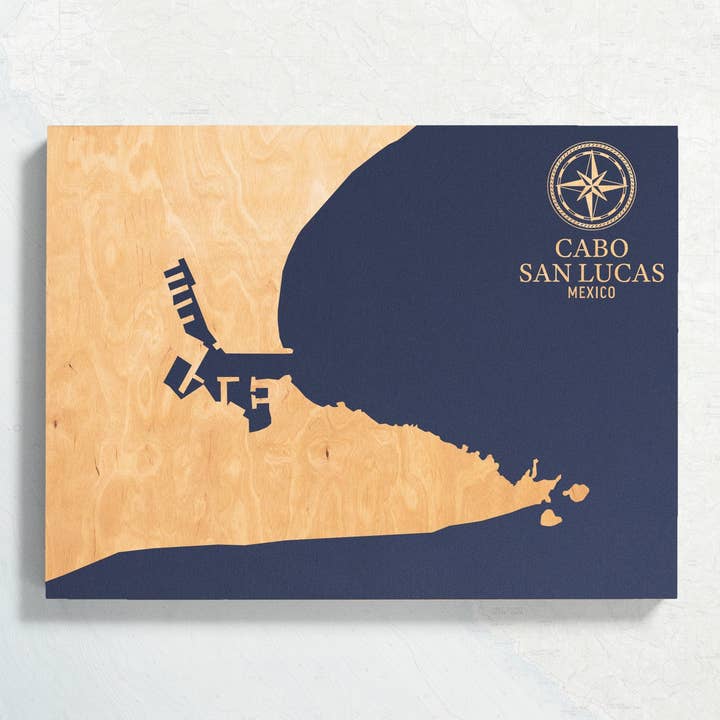 Cabo San Lucas, Mexico International Coastal Map for wholesale by Benoit's Design Co.