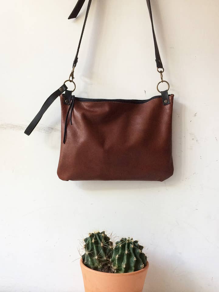 Bolso/clutch de piel marrón para venta al por mayor de BBagdesign