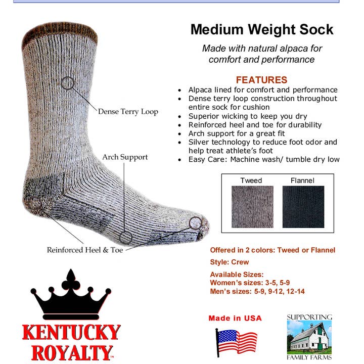 Adventure Alpaca Socks - Kentucky Royalty for wholesale by Crazy Acres