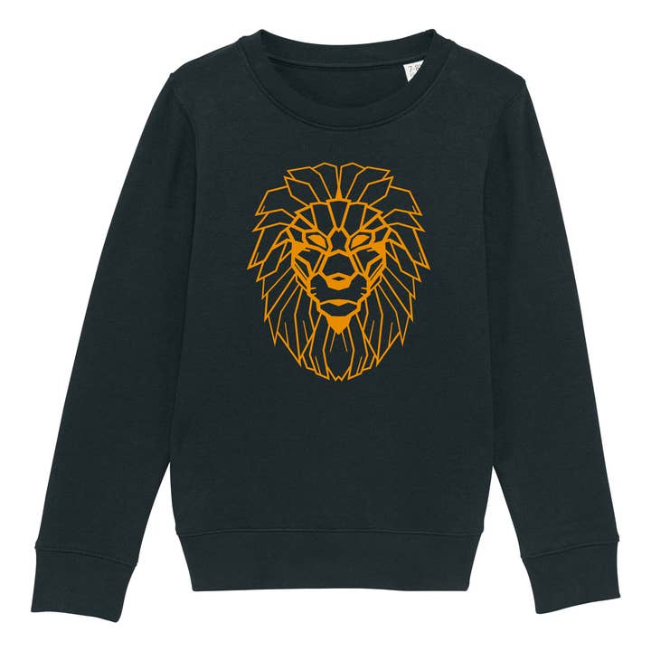 Kids Sweater Lion - Orange on Black for wholesale by Shiftr for Nature