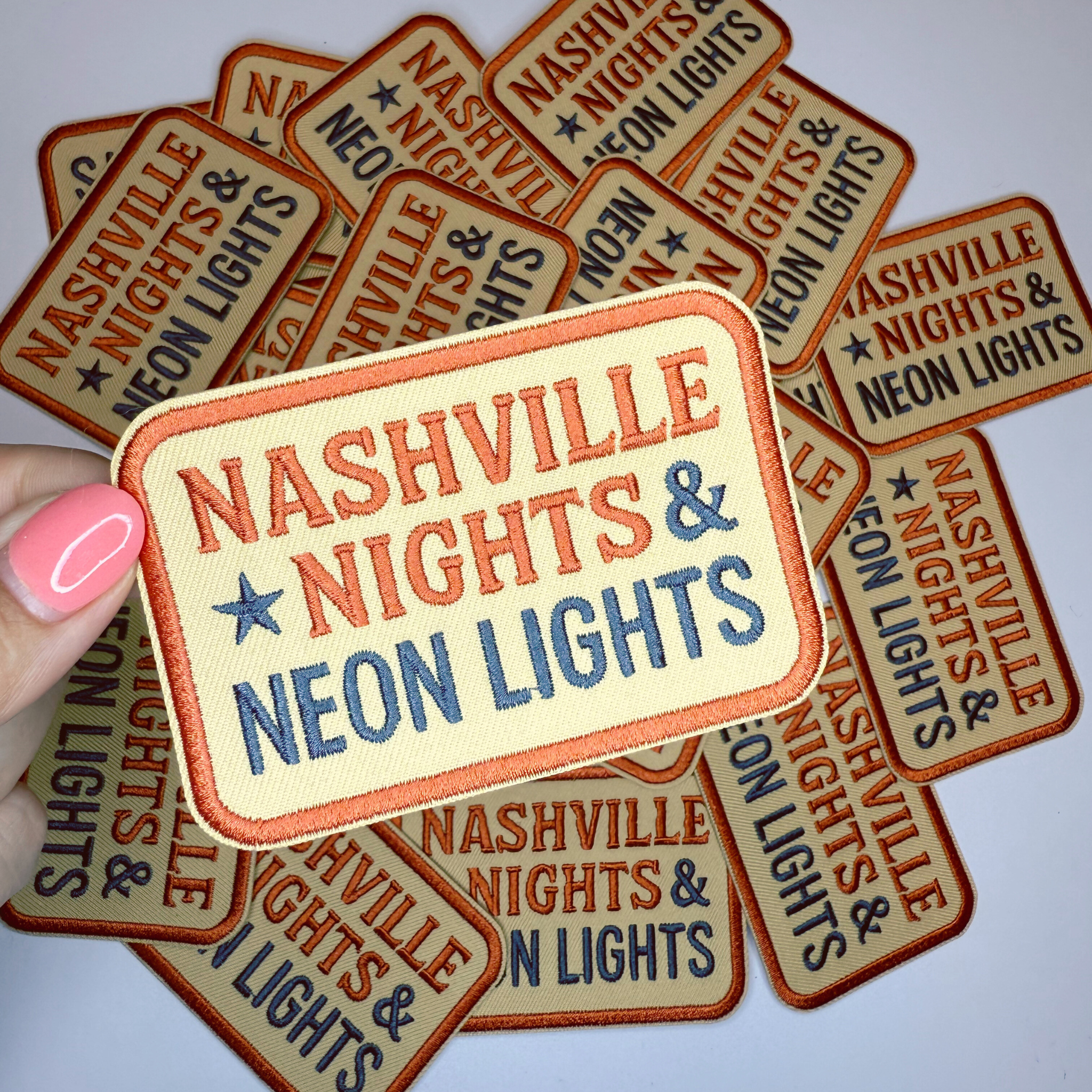 TEELUX - Wholesale Patch - 3.5" Nashville Nights - Neon Lights -  Embroidered Hat Patch3