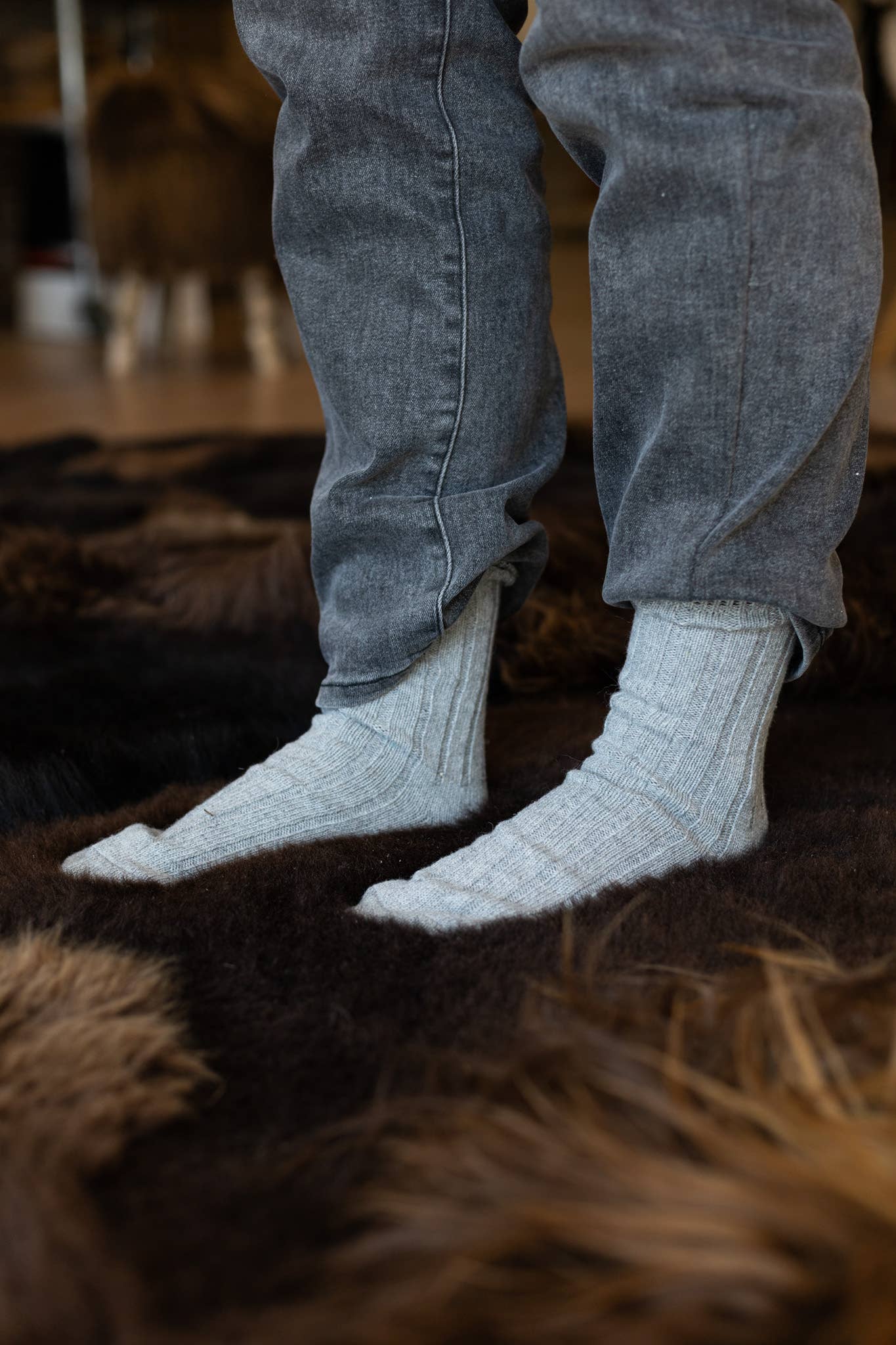 Van Buren – Meias - Unissexo por atacado – Meias de lã cinza4