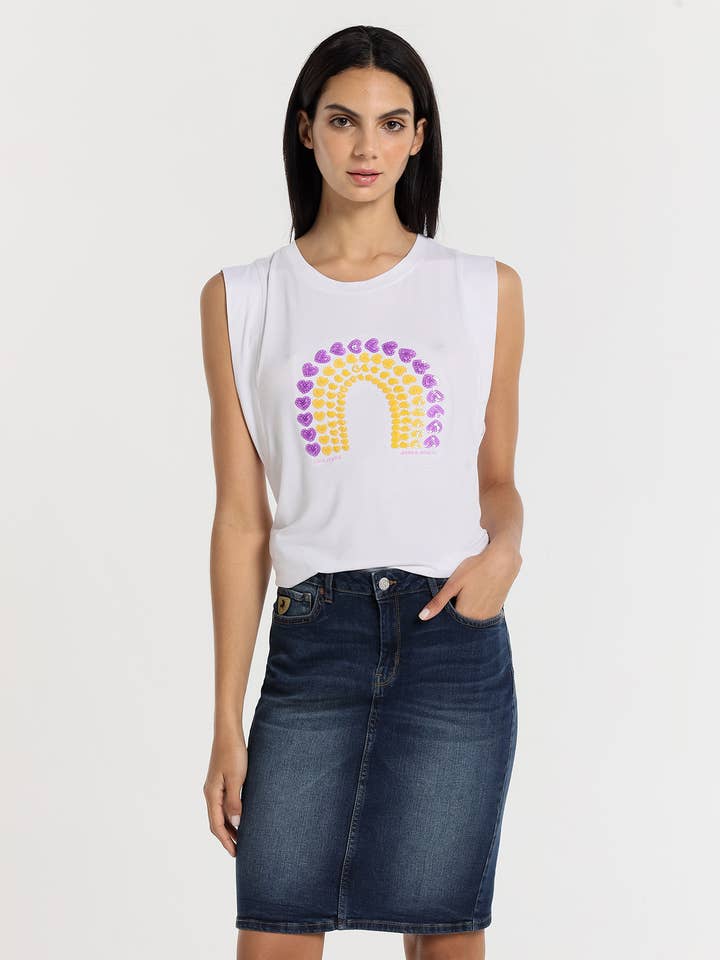 LOIS JEANS - Mørkeblå denim nederdel for engroshandel hos PAUSANT SHOP ONLINE