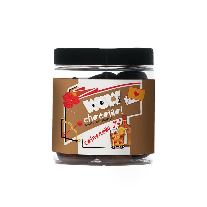 Cointreau Chocolate Truffles - Valentine Gifting jar 130g for wholesale by WOW Chocolao! - UK Warehouse