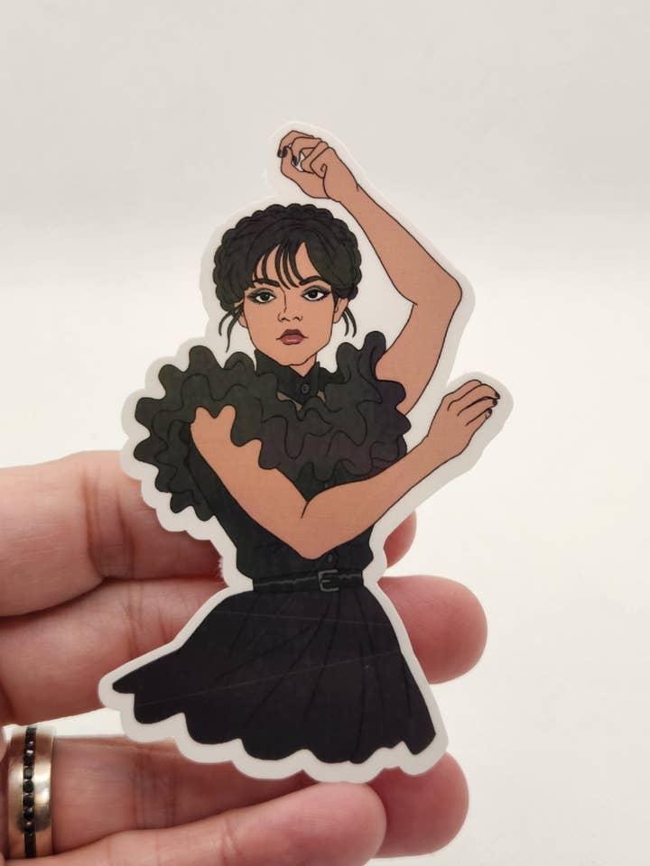 Vinylaufkleber 3" - Wednesday Adams (2023) für den Großhandel von Misty Figs