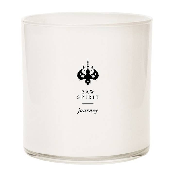 Journey Candle, 9 oz Bergamot Vetiver Cedar, Coconut Soy Wax for wholesale by Raw Spirit, Inc.