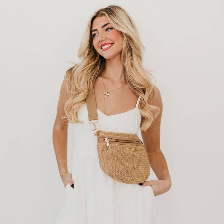 Pretty Simple - Wholesale Belt Bag - Women's - Rachel Raffia Bum Bag