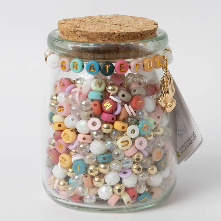 Grateful Multicolor and Gold Letter and Praying Hands Charm DIY Bead Kit for wholesale by Jewelry Made by Me