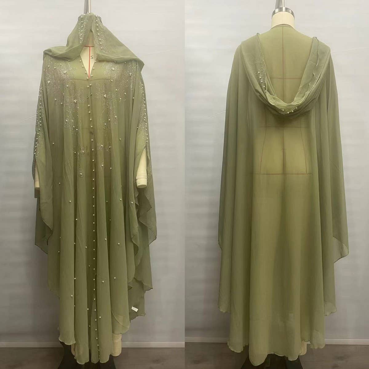 ACCITY - Wholesale Cape - Women's - African Beaded Long Robe Muslim Cape Hooded Dress_CWMM613813