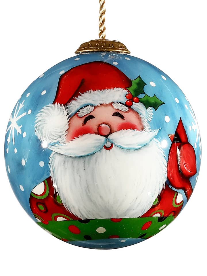 Hav en munter ferie Santa juleglaspynt for engroshandel hos Inner Beauty Gifts