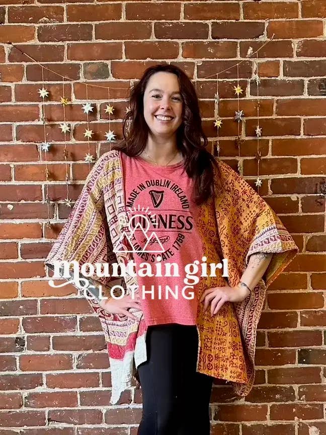Mountain Girl Clothing - Wholesale Blouse - Women's - SEND IN YOUR OWN TEE Upcycled Fabric Boho Band Poncho Top4