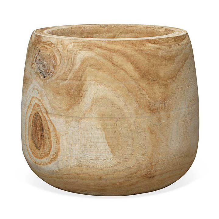 Kyststil Brun Paulownia Wood Brea trævase for engroshandel hos LOOMLAN