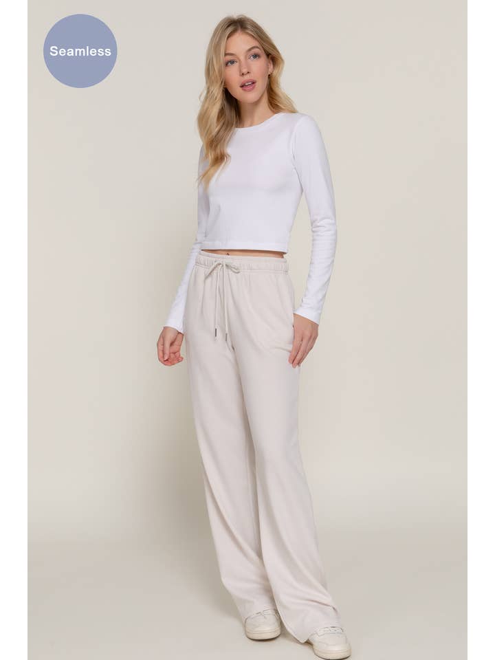 Active Basic | Active USA - Wholesale Knit Top - Women's - Long Sleeve Crew Neck Inner Fur Seamless Crop Top26