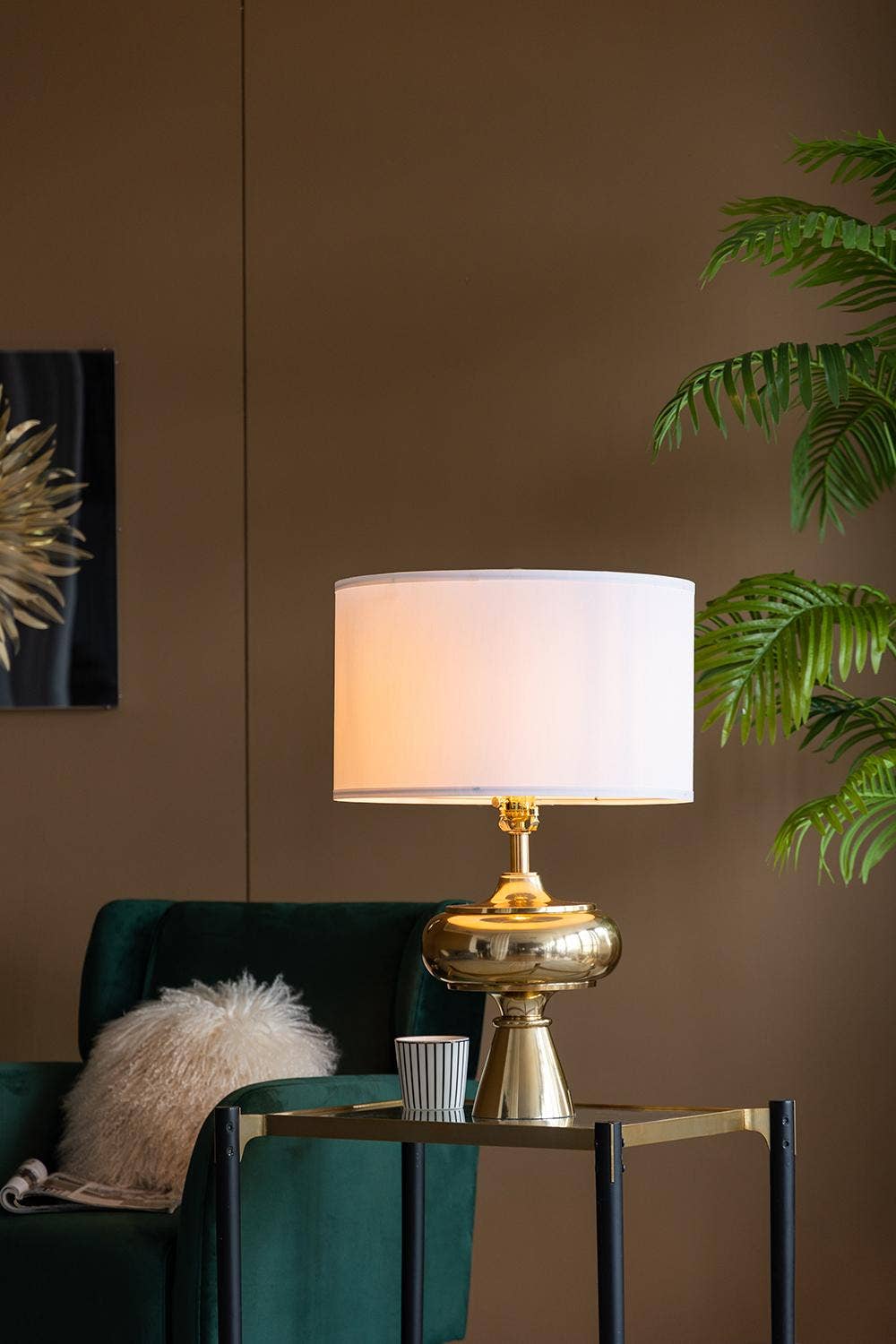 A&B Home Group Inc. - Wholesale Accent/Desk Lamp - D18x27.5" Aluminum Table Lamp - Gold/White6