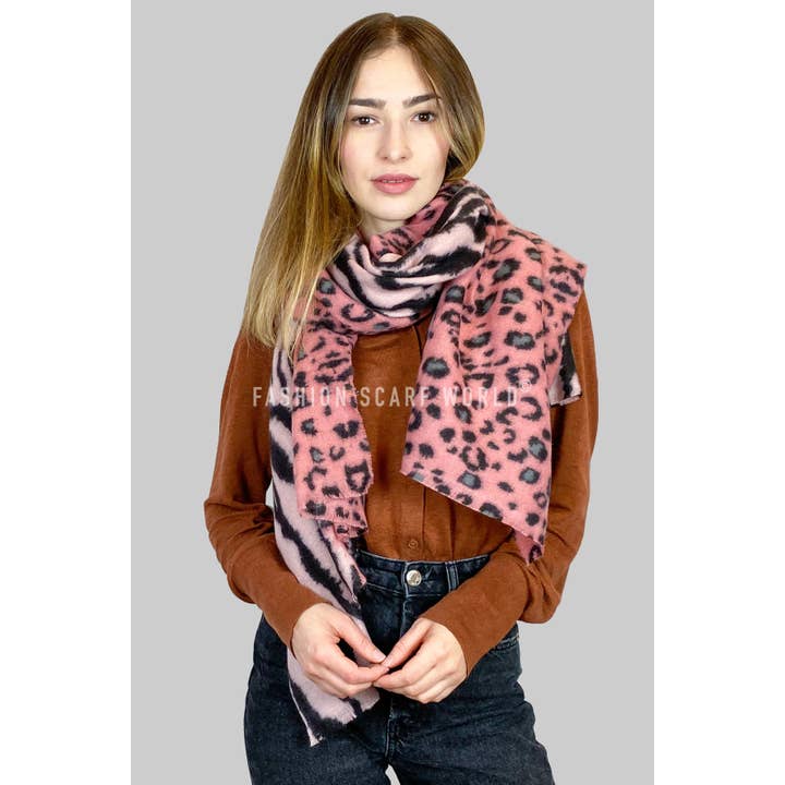 Fashion Scarf World – wholesale Scarf – Women's – Fashion Leopard and Zebra Print Wool Scarf5