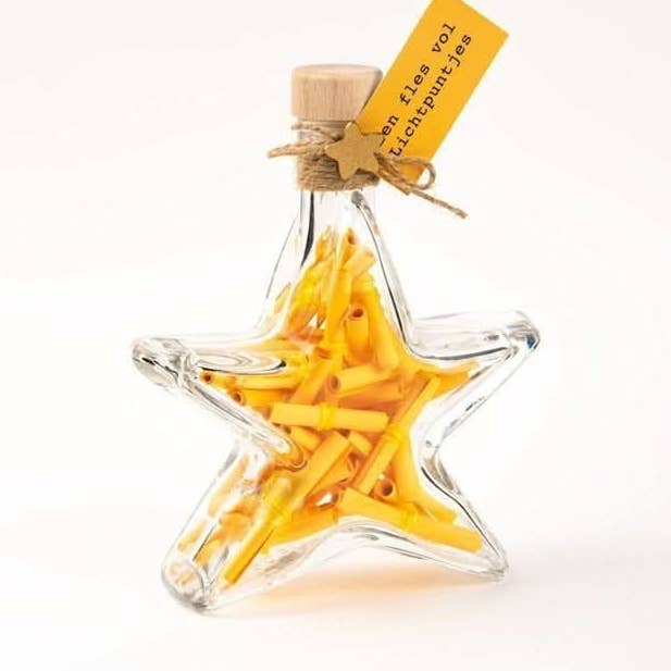 Flaske fuld af lyspunkter for engroshandel hos Sidedish Cards