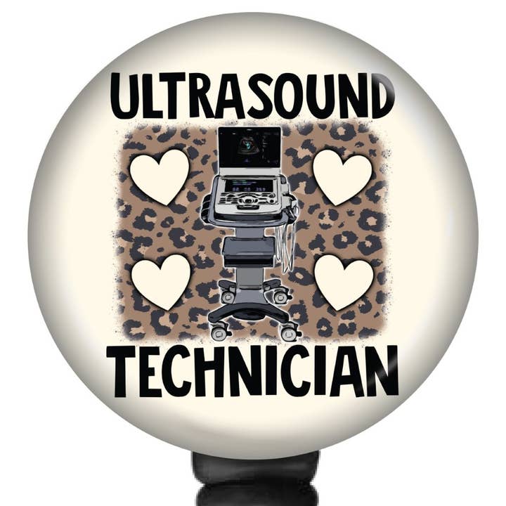 Bella Badge Designs - Wholesale Badge Accessory - Unisex - Ultrasound Badge Reel - Sonographer Badge Holder ID Clip