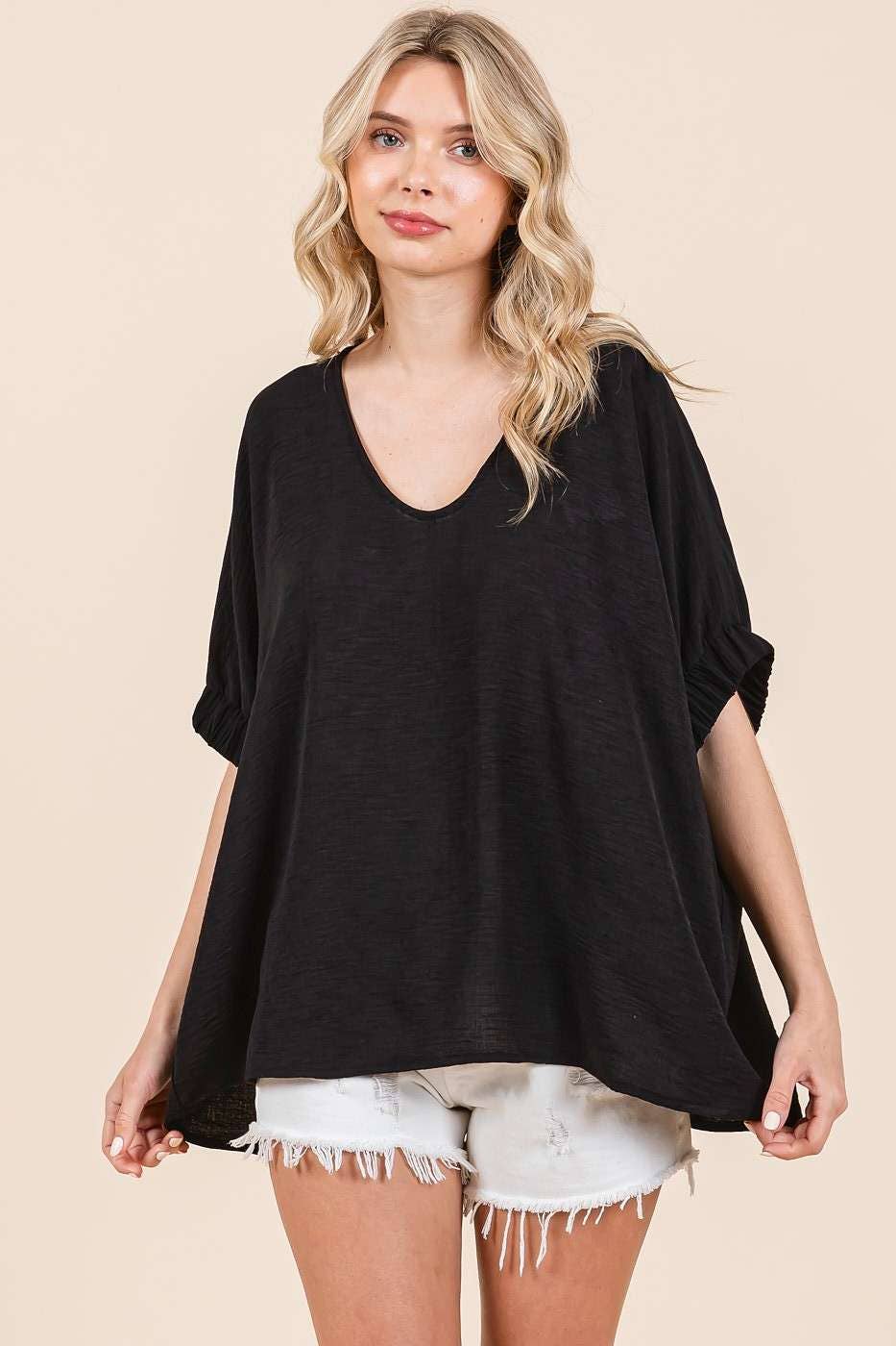 mittoshop – wholesale Blus - Dam – DOLMAN ELASTISK ÄRM ÖVERDIMENSIONERAD TOPP19