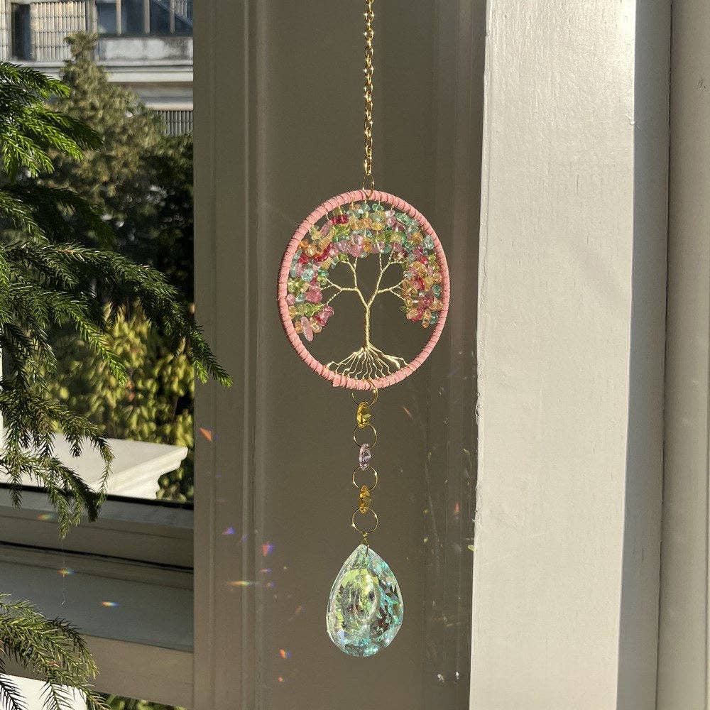 Dipped Shop - Wholesale Suncatcher - Tree Colorful Stone Crystal Home Hangings DP25A9216