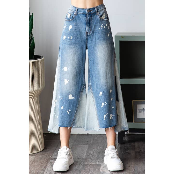 WASHED CROPPED DENIM JEANS for wholesale on Faire