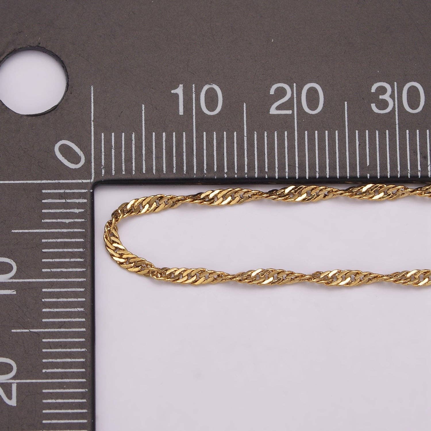 Aim Eternal - Wholesale Link & Chain Necklace - 18K Gold Filled Singapore Chain Necklace, 1.5mm In Width, Re1
