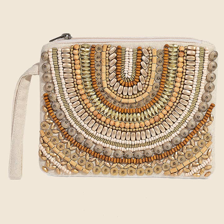 Anarchy Street - Wholesale Purse/Bag Accessory - Women's - Boho Assorted Beaded Pattern Cosmetic Bag