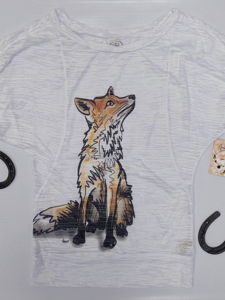 Chemise Fox Burnout Dolman (article de clôture) pour la vente par Noble Pony