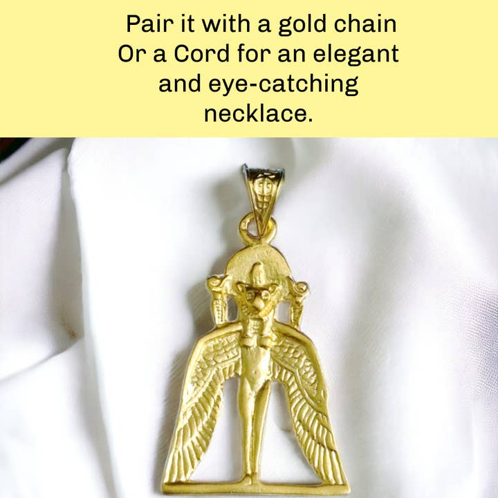ALADDIN'S LAMP JEWELRY – wholesale Individual charm/pendant – Goddess Sekhmet The healer Gold Pendant14