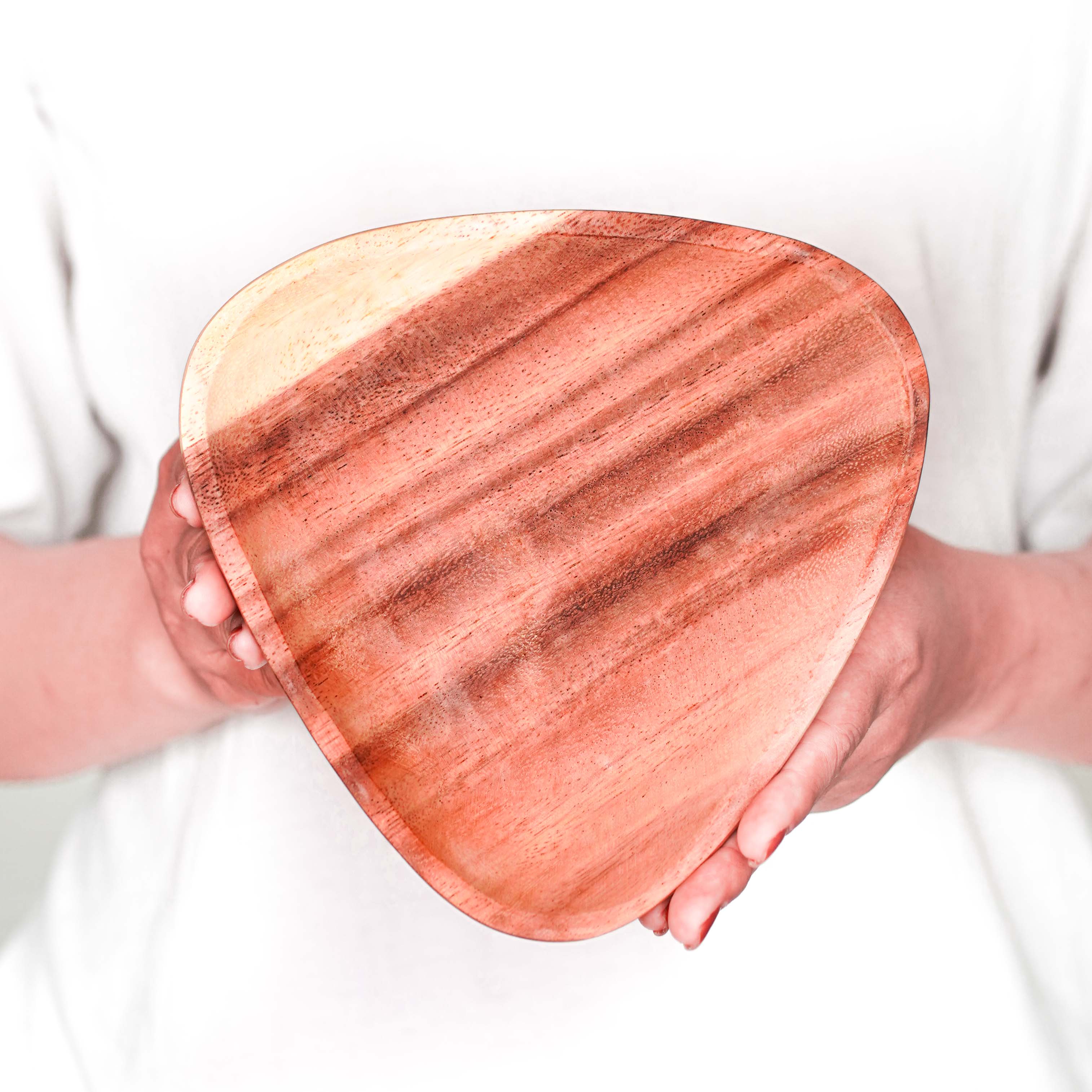 Rainforest Bowls – wholesale Dinner plate – Triangle Acacia Wood Plate3