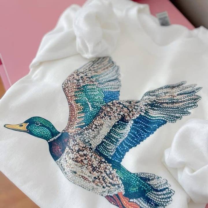 Faux Rhinestone Mallard Camo Hunting Sweatshirt for wholesale by ZZ Threadz